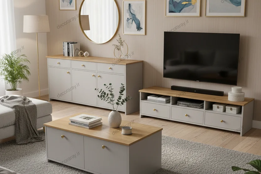 ست میزتلویزیون ،جلومبلی و کنسول دکورآرای decor-75