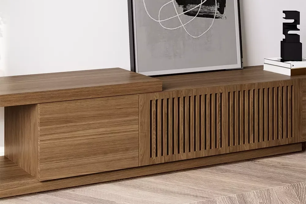 میز تلویزیون ام دی اف طرح چوب ۴ کشو مدل ht1982